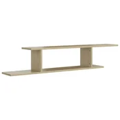 Zidna TV polica boja hrasta 125 x 18 x 23 cm konstruirano drvo