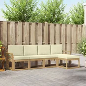 Set vanjskih sofa s jastukom 5 pcs Cvrsto drvo akacije