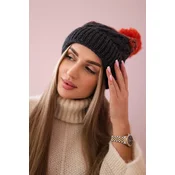 marka niezdefiniowana Cap with fleece Ilona K218 graphite+foxy