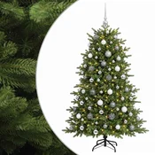 Vidaxl Umetna božična jelka z bučko 240 cm 300 LED Toplo bela