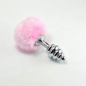 Lovetoy – Kovinski butt plug s repom - Roza