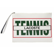 Lacoste Print Canvas Clutch - white/green