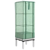 Vidaxl Visoka greda s prevleko za rastlinjak videz ratana 40x40x140 cm