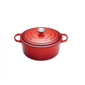 okrogla posoda Z JEKLENIM GUMBOM 20 CM, RDEČA