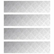 Vidaxl Stopnice Pravokotna 4 szt. srebrna 100 x 25 cm Aluminij
