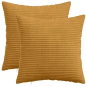 vidaXL Prevleka za blazino 2 pcs HEERLEN Rumena 40 x 40 cm korduroy