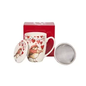 Duo Porcelanasta skodelica z infuzerjem 360 ml - ZIMSKI VRABEC