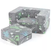 Northix Modularni otroški kavč, svetleči se, 71x53x34,5 cm, flanela, pena visoke gostote