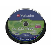 Verbatim CD-RW 80min. 8-12x, 10 keksov