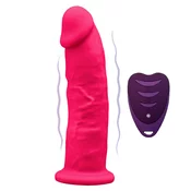 SilexD Model 2 Vibrating Premium Silicone Dual Density Dildo 7 with Remote Pink