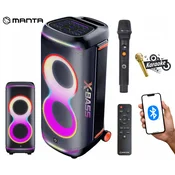 MANTA Prenosni karaoke zvočnik MANTA SPK806B300 ORION, 300W RMS, BT 5.3, TWS, XBASS, Equalizer, RGB LED, +mikrofon, +daljinec, (5000433062)