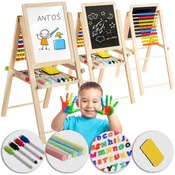 Ricokids Jedilni stol Eldo belo-siv z zvezdastim vzorcem