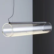 Vibia Guise 2277 LED obesna svetilka, dolžina 89 cm - Dnevna soba/jedilnica - Sodobni - grafit, prozoren - Steklo
