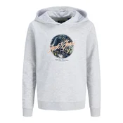 Jack & Jones Junior Majica Honolulu pegasto siva/temno zelena/marelica