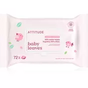 Attitude Baby Leaves Water Wipes vlažni robčki brez dodanih dišav 72 kos