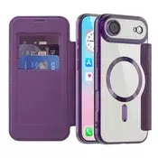 Etui SmartMag Book z Magsafe tehnologijo in RFID denarnico za iPhone Air - purple
