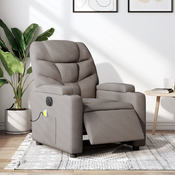 Vidaxl vidaXL Električni masažni stol z naslonjalom, taupe, blago