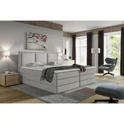 MID.YOU POSTELJA BOXSPRING 200 cm  x 220 cm , tekstil svetlo siva