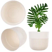 KADAX Cvetlični lonec 15 cm, okrogel, plastičen, rebrast