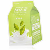 A´pieu One-Pack Milk Mask Green Tea pomirjevalna tekstilna maska za mastno in mešano kožo 21 g
