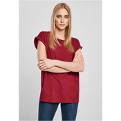 Womens Organic T-Shirt with Extended Shoulder Burgundy