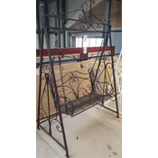 Casa Padrino Art Nouveau garden swing brown - Elegant metal garden swing - Garden furniture - Patio furniture - Baroque & Art Nouveau Furniture