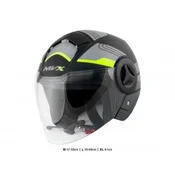 Kaciga za motor velicina L-MVX 59-60 cm P5 Jet Open Face Simpli vizir siva
