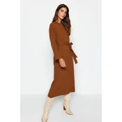 Trendyol Modest Ženska haljina Tctaw24Eb00008, Smeda