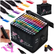 Nukido Nukido NK-913 Alcohol Markers Set with Bag - 120 Vibrant Colors for Artists, (21740222)