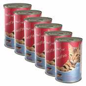 Konzerva BEWI CAT Meatinis LOSOS-6x400 g, 5+1 GRATIS