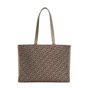 TOMMY HILFIGER Nakupovalna torba kremna/čokolada/mokka