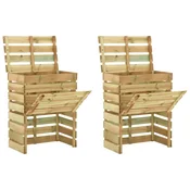 Vidaxl Vrtni kompostnik iz letvic 2 kosa 80x50x100 cm borovina