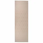 Vidaxl Zunanja preproga ploščato tkanje 80x250 cm rjave črte