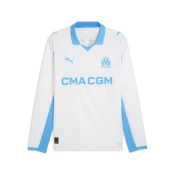 Mens Puma Olympique de Marseille 25/26 Long Sleeve Home Jersey, White, Size 3XL, Sport