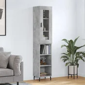 Visoka omara betonsko siva 34,5x34x180 cm inženirski les