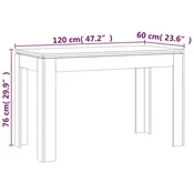 Vidaxl Jedilna miza dimljeni hrast 120x60x76 cm inženirski les
