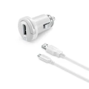 CellularLine avto polnilec + MicroUSB kabel, 2A bel