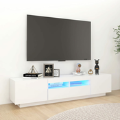 TV ormaric s LED svjetlima bijeli 180 x 35 x 40 cm
