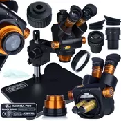 Rosfix Haumea Pro Black Series MSHP-T-PS1-B Trinokularni Mikroskop – 6,5x–58x, Glava 360°, Podstavek 38x26 Cm, WF 10x/23, (5000212309)