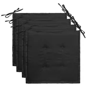 Jastuci za vrtne stolice 4 kom crni 50x50x4 cm tkanina Oxford