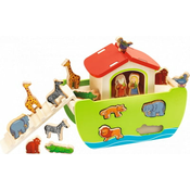 Drvena Noina arka sa životinjama Stacking Toy Ark Eichhorn za slaganje s 16 figurica od 12 mjes