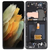 shumee LCD zaslon + zaslon na dotik Samsung Galaxy S21 Ultra 5G SM-G998B OLED okvir črne barve