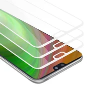 Cadorabo CADORABO Huawei P20 - Zaščitna folija v transparentno z belo - 3-pack Kaljeno steklo za zaščito zaslona s trdoto 9H in 3D dotikom, (20553107)