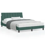 shumee vidaXL Posteljni okvir brez vzmetnice temno zelen 120x200 cm žamet
