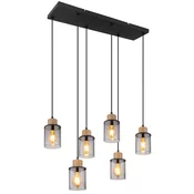 Viseca lampa crna mat, 6x E27