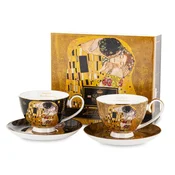 Komplet dveh skodelic iz porcelana s krožniki