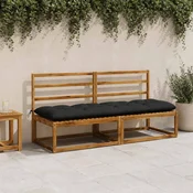 vidaXL Blazina za klop VIANEN 100% poliester Črna 190 x 60 x 12 cm