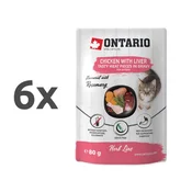 Ontario Kitten Herb Line vrečka - piščanec in jetra - 80 g 6 x 80 g