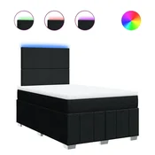 Vidaxl Box spring postelja z vzmetnico črna 120x190 cm blago