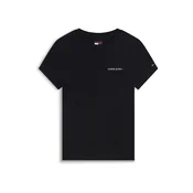 Tommy Jeans Majica Logo Slim črna/bela